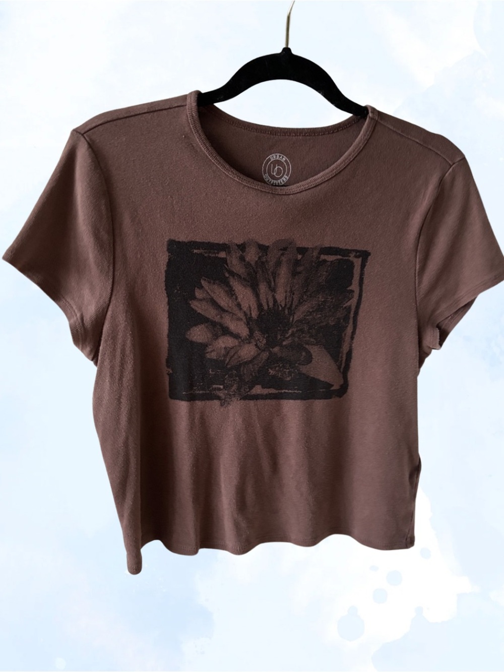 Urban Outfitters Brown Floral Graphic baby Tee